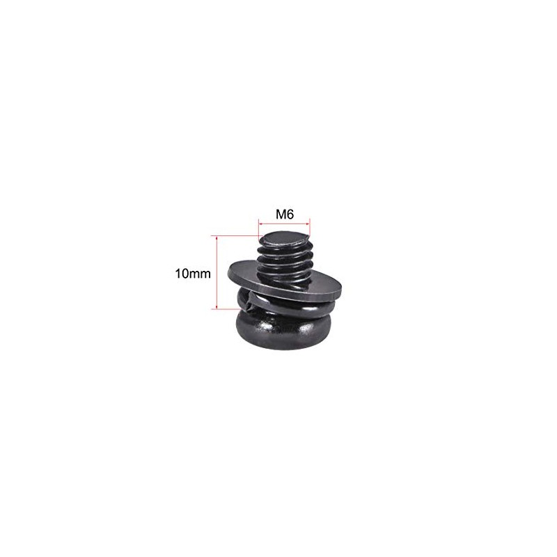 sourcing map M6 x 10mm Carbon Steel Phillips Pan Head