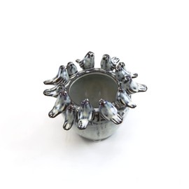 WGV Ceramic Bird Decor Bowl Vase, Total Width 5", Height 3.4", Birds on Rim Planter Pot for Accent Décor, Home and Office Decoration, 1 Piece (CAV4205WT)