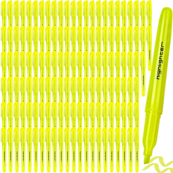 Tcevily 180 Pcs Yellow Highlighter Bulk Highlighters Markers Chisel Tip