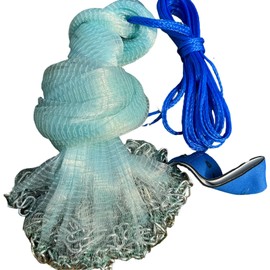 Easy Throw Cast Net for Fishing with Chain Bottom - 4ft to 12ft Radius, 2/7 Inch Mesh Size - Casting Net for All Anglers, Cast Nets for Fishing, Ideal for Saltwater and Freshwater (5FT Radius)