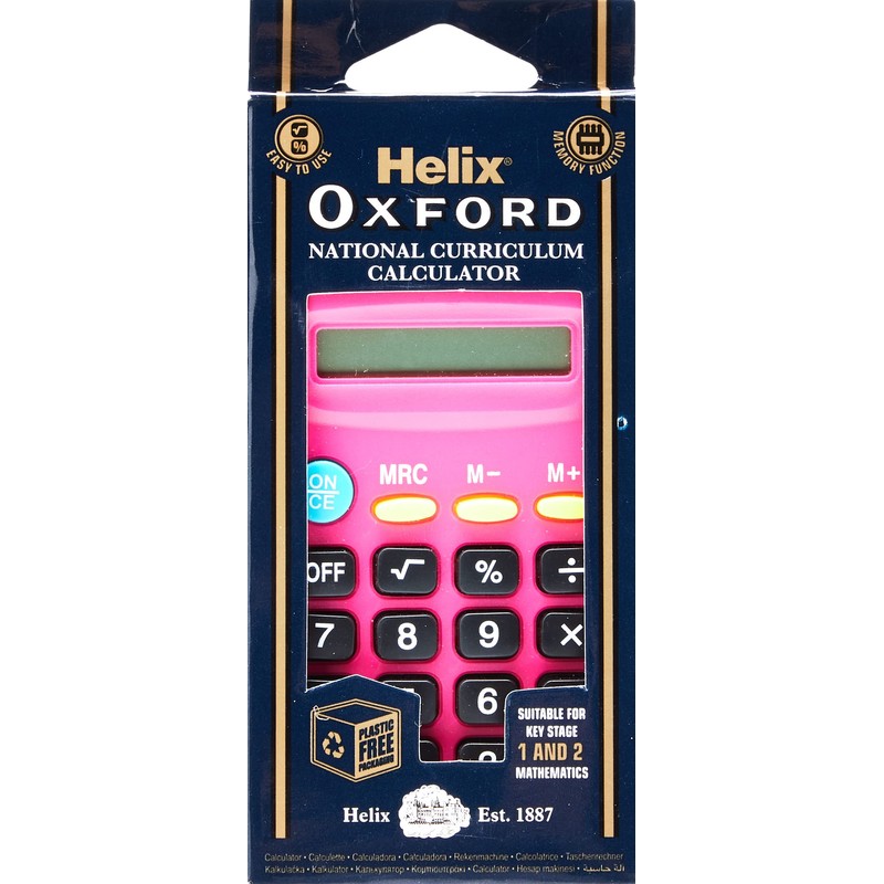 Helix Oxford Basic Calculator - Pink
