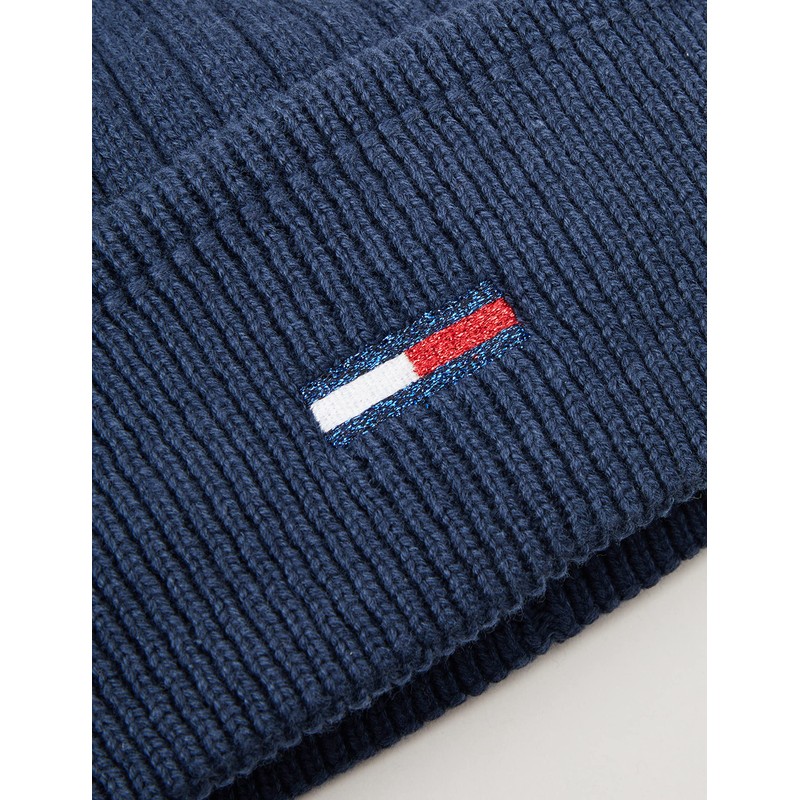 Tommy Jeans Women's Tjw Flag Beanie Knitted Hat, Twilight Navy,