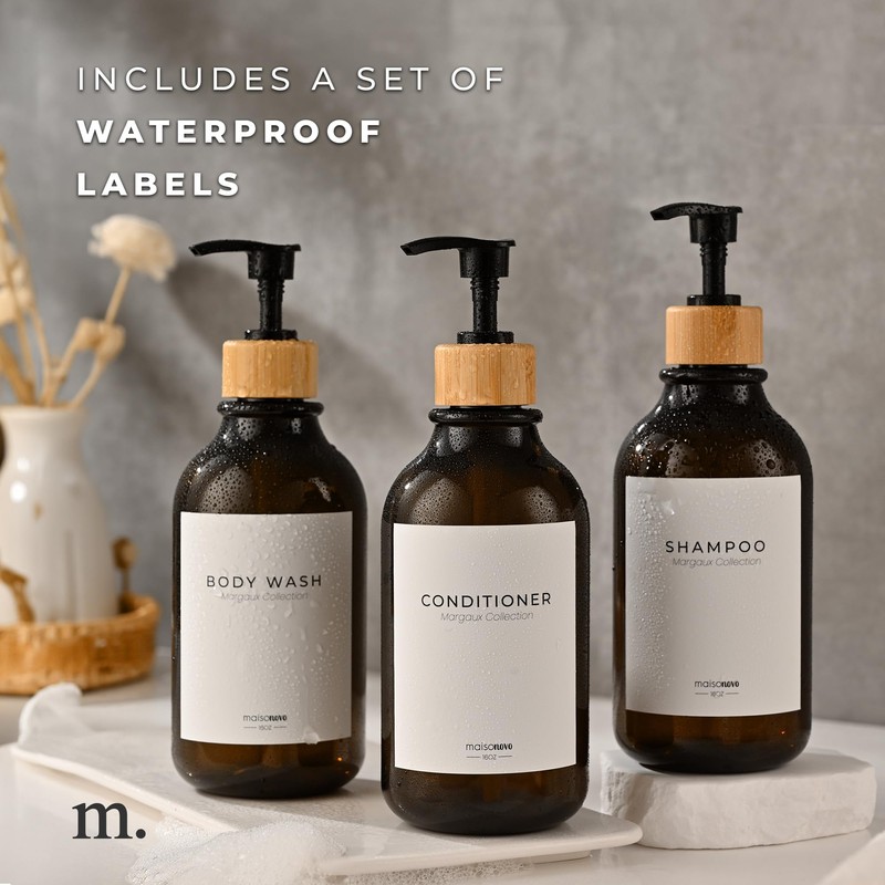 MaisoNovo Refillable Shampoo and Conditioner Bottles | 16.9 fl oz