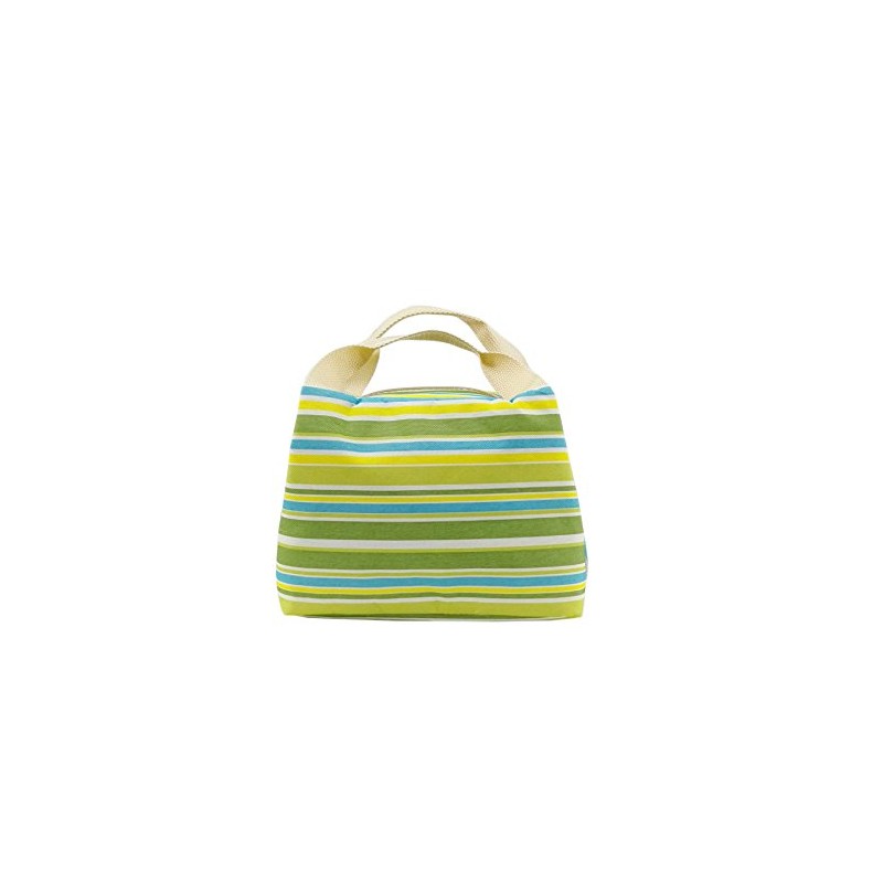 Vinsani Insulated Striped Canvas Thermal Lunch Bag Reusable Portable Cooler