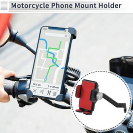 Motoforti Motorcycle Phone Mount Holder Motorbike Scooter Phone Holder for Rearview Mirror Mount Fits 4.7"-7.2" / 119.38-182.88mm Smartphones