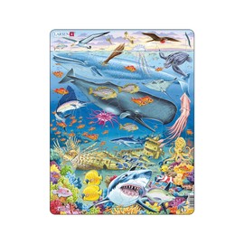 Larsen FH20 Meeresleben im Pazifischen Ozean Jigsaw Puzzle für Kinder, Jungen & Mädchen - 66 Teile | Spaß Puzzle | Kinder Entwicklung | Rahmenpuzzles | Hergestellt in Norwegen