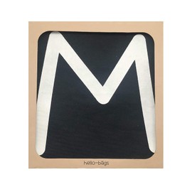 Hello-Bags. Canvas Shopping Bag Outer: 100% Cotton. Includes Zip, Lining and Inner Pocket. Packaged in a Kraft Gift Envelope. Model: "M". Colour: Ecru / Black., Black (Black), Beach bag
