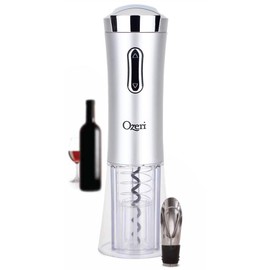 Ozeri Nouveaux II Electric Wine Opener with Foil Cutter, Wine Pourer and Stopper