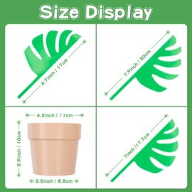 NeusWonder Mirror Monstera Bathroom Organizer, Unique Pot Design Holder with 3 Leaves Toothbrush & Toothpaste Organizer That Mounts to The Mirror, No Drill No Trace Wall-Mounted Storage Bathroom Decor