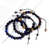 Black Beaded Bracelets for Men Boys: 8mm Black Onyx Tiger