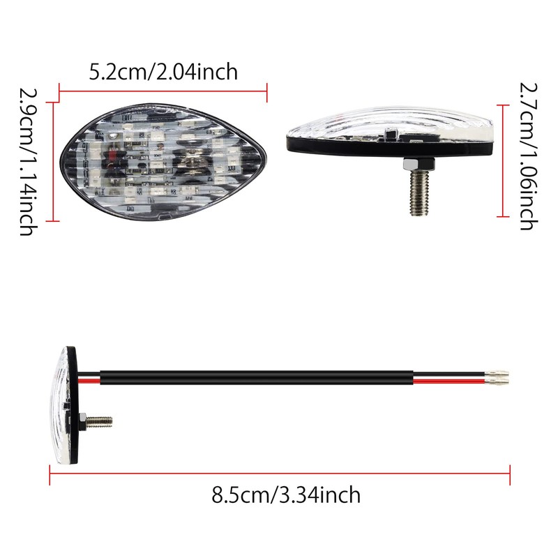 YnGia 2PCS Motorcycle Indicators Motorcycle Flush Mount LED Turn Signals