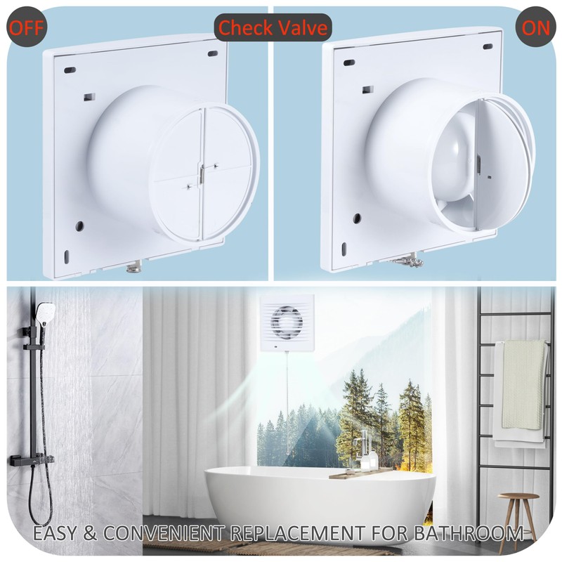 Hose Vary 4 Inch Wall-Mounted Exhaust Fan, Window Bathroom Fan,