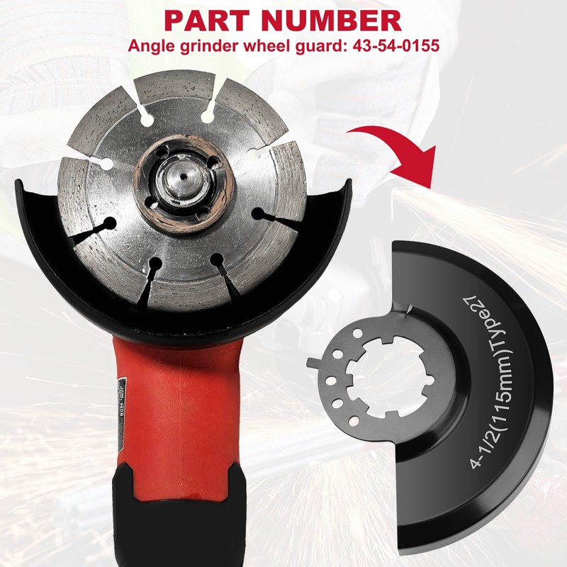 Angle Grinder Wheel Guard 43-54-0155 Fits for Milwaukee 6130-33 Small