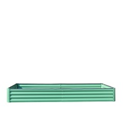 CHARMMA 8x4x1 ft Galvanized Raised Garden Bed, Outdoor Planter Garden Boxes Large Metal Planter Box for Gardening Vegetables Fruits Flowers,Green