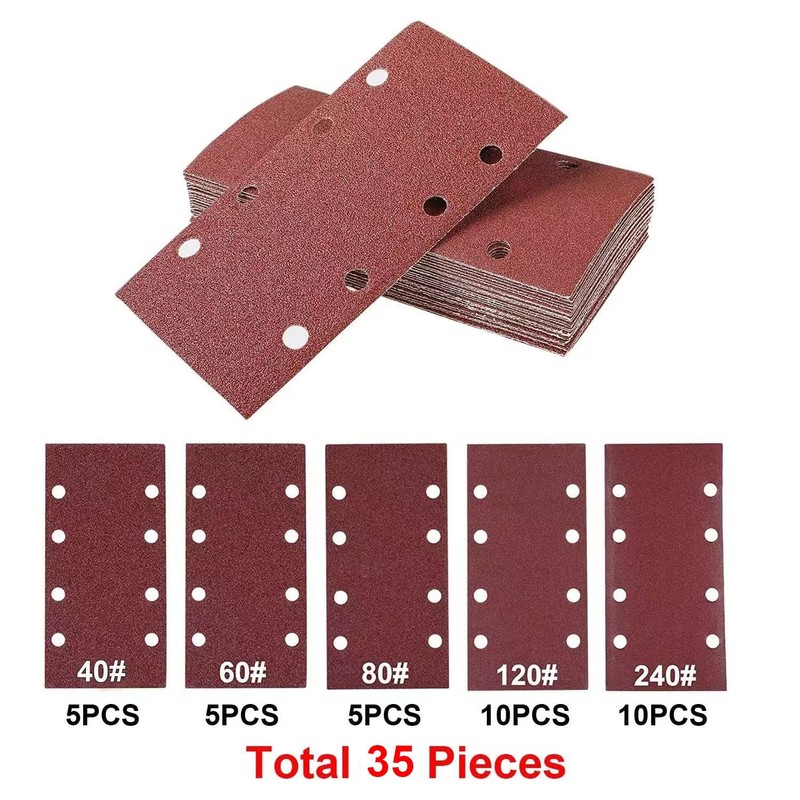 35 Pieces Sanding Sheets Set, 93 x 185 mm Hook