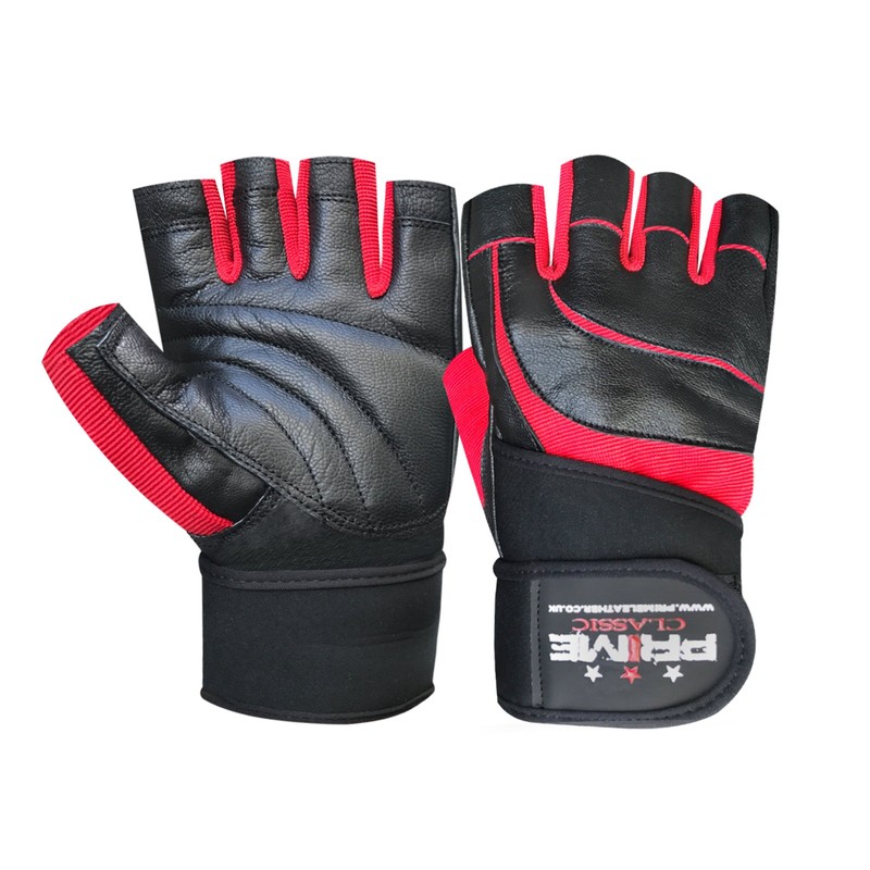 Fingerless gym fitness workout training weight lifting leather padded gloves
