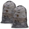 Meowoo 2Pcs Large Mesh Laundry Bag with Drawstring,27×35inch Washing Bag