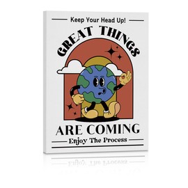 Cute Canvas Wall Art Inspirational Positive Affirmations Wall Decor Funny Framed Artwork for Walls, Housewarming Gifts, Minimalist Trendy Art Prints Living Room Apartment Home Decor Ready to Hang