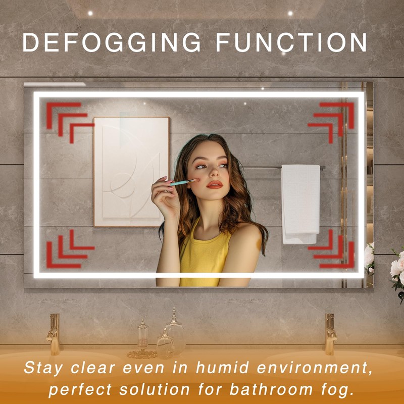 24"x32" LED Bathroom Mirror with Front Lights, Dimmable Vanity Mirror