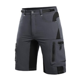 Cycorld Men's Mountain Bike Cycling Shorts, Men’s short, quick-drying MTB Shorts, Men’s Breathable Outdoor Bike Shorts, grey, xl