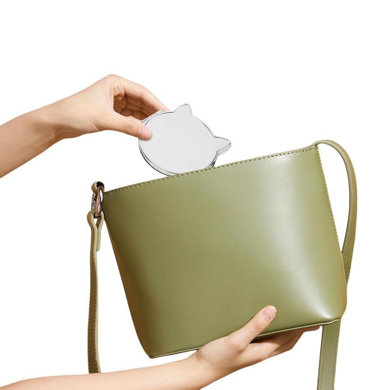 THJOPOKEEL Espejo Plegable Compacto Forma De Gato Espejo De Bolsillo