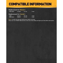 KAC - Disc Brake Rotors | Brake Kit for Nissan 2005-2019 Frontier 2.5L, Suzuki 2009-2012 Equator 2.5L, Suzuki 2009 Equator 4.0L Automotive Replacement Brake Rotors,31411