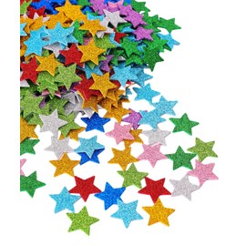 240 Pieces Mini Star Glitter Foam Stickers School Reward Patch Self Adhesive Wall Sticker Confetti for Scrapbook Journal Embellishment Birthday Christmas Party Decor (Sky Blue)