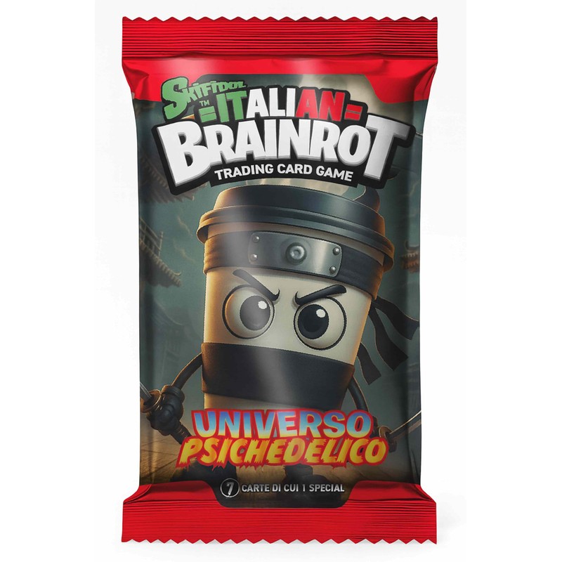 Skifidol Italian Brainrot, Superbox Psychedelisches Universum, 30 Sammelkartenhüllen, 7 Karten