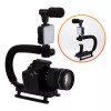 Buypal Estabilizador Para Cámara Y Celular Con Micrófono Y Luz Led Color Negro