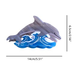 Funny Sea Dolphin Hair Clip,Acetate Claw Clips,Small Hair Clips for Women,Funny Hair Clips for Girl,Grey