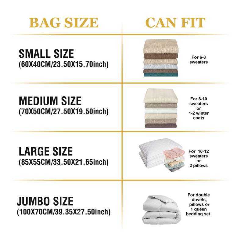 Vacuum Storage Bags, 10 Medium Space Saver Bags Vacuum Seal
