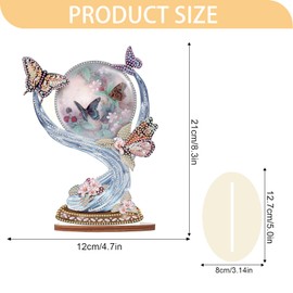 JISHSHAY Butterfly Diamond Art Kits for Adults Desk Decorations Diamond Painting Accessories Desk Ornament Diamond Art Accessories Art Decor Diamond Painting Kits for Adults Gem Art Unique Home Decor