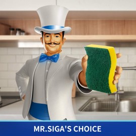 MR.SIGA Heavy Duty Scrub Sponge, 24 Count, Size:11 x 7 x 3cm, 4.3" x 2.8" x 1.2"