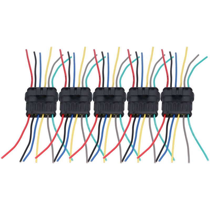 5Pcs Way Car Electrical Connector Waterproof Antiflaming Resilient Antioxidant Automotive