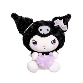 Ruz Sanrio Kuromi Peluche Deluxe, Negro y Morado, Tela Ultrasuave, 30 cm, Figura de Juguete Coleccionable