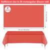 PLULON 2Pcs Red Tablecloth Plastic Table Cover 137 x 274cm