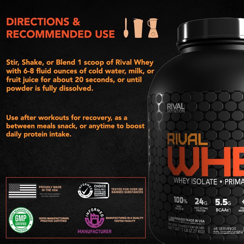 RIVAL NUTRITION Rival Whey – 5LB Rich Chocolate – Whey