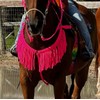 fringe breast collar paracord horse tack hot pink