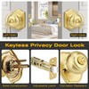 GUTENKONB 6 Pcs Gold Door Knobs, Privacy Door Handles, Satin