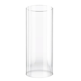 D-3.35", H-7.87" Large Candle Holder Glass Cylinder for Hurricane & Pillar - Round, Clear Candle Taper Ended Protector with Open Both Ends for Lamp Shade Replacement, Tealight, Christmas (1PC)