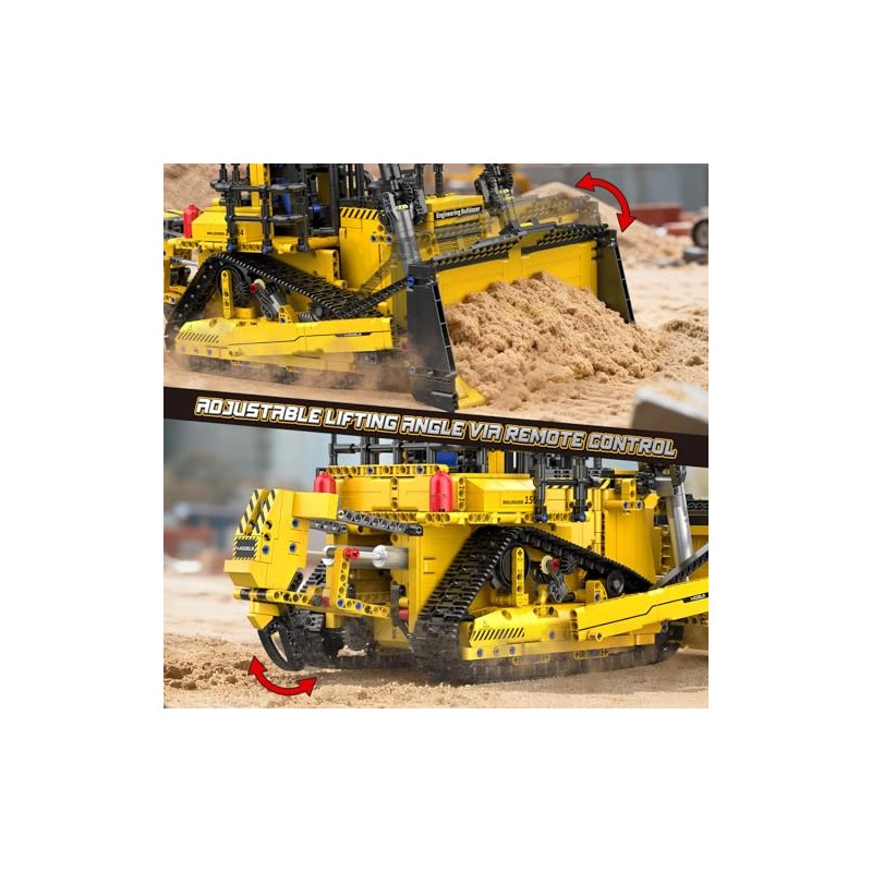 Mould King 15084 Construction Bulldozer Kit, 1508-Piece Engineering Vehicle Model