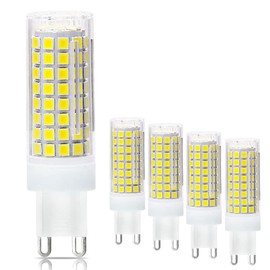 G9 LED Light Bulbs，8W，75W 100W replacement halogen bulbs equivalent 850lm,Dimmable g9 led bulbs AC110V 120V 130 voltage Input,G9 Bi-Pin Base Corn Bulb，G9 Base，Daylight White 6000K(pack of 4) (6000k)
