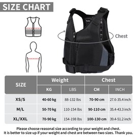 Owntop Buoyancy Aids Adults, Adjustable Buoyancy Jacket Unisex, Swim Vest with Pockets and Crotch Strap for Paddleboarding Kayaking Fishing Watersports - Black XS/S