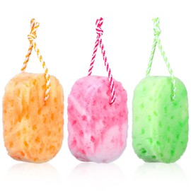 ElevateTech 3Pcs Exfoliating Bath Sponge, Loofah Body Scrubber for Women Shower Sponge Elasticity Reusable Shower Scrubber Accessories Bathroom Men Women Skin Clean 3 Colors