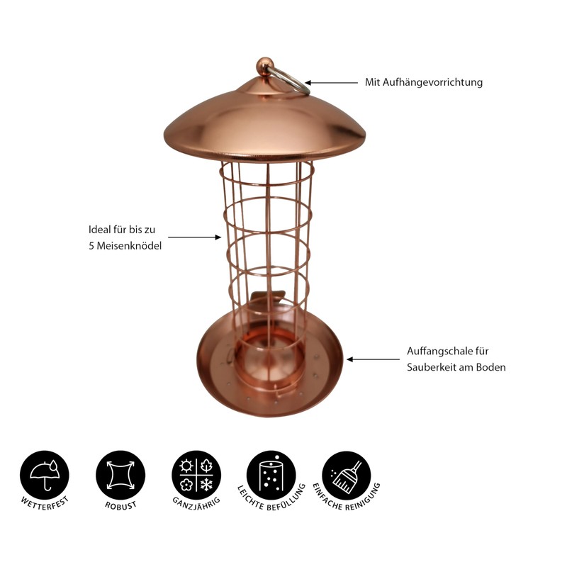 Dehner Natura Joelle Premium Wild Bird Fat Ball Column, Feeder
