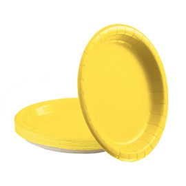 16Pcs Yellow Party Paper Plates 7 inch,Yellow Party Tableware Decor Yellow Paper Plate Yellow Plates for Kids Easter Yellow Party Supplies Table Decoration