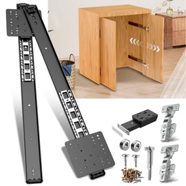 Lipshome Pocket Door Slide, Cabinet Pocket Door Slide, Pivot Door Slide Hardware Inset,Cabinet Pocket Door Hardware Kit Fit for Inset Door, Cabinet Door (18in, Pieces, 2)