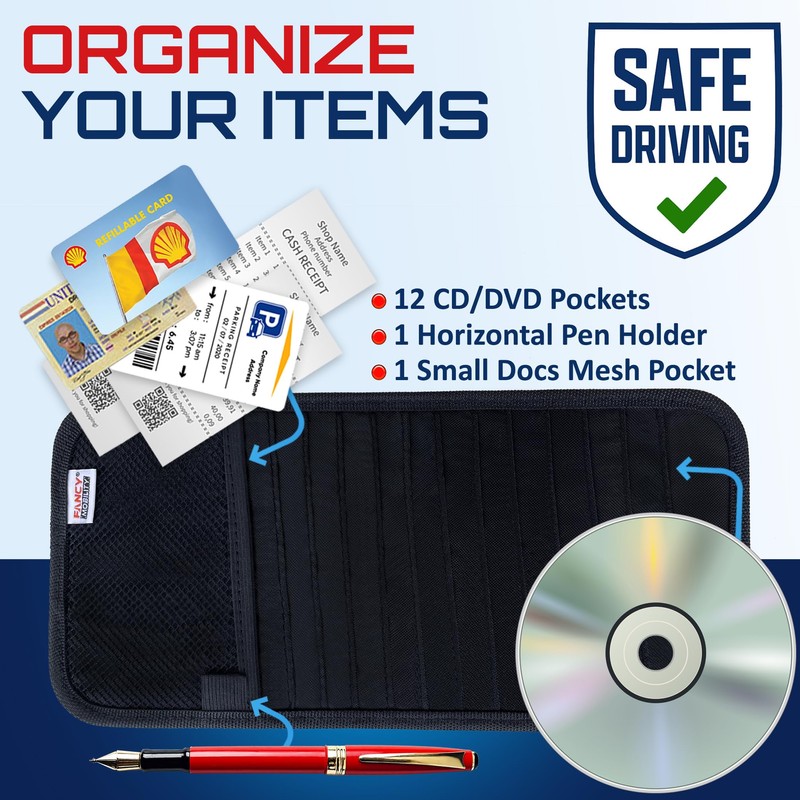 Fancy Mobility CD Case Holder for Car - Sun Visor