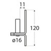 120mm x 40mm x 16mm Heavy Duty Gold Hinge Pin