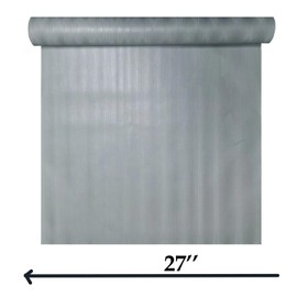 Satin Gray Silver Metallic Vertical Lines Faux Fabric Textured Modern Wallpaper